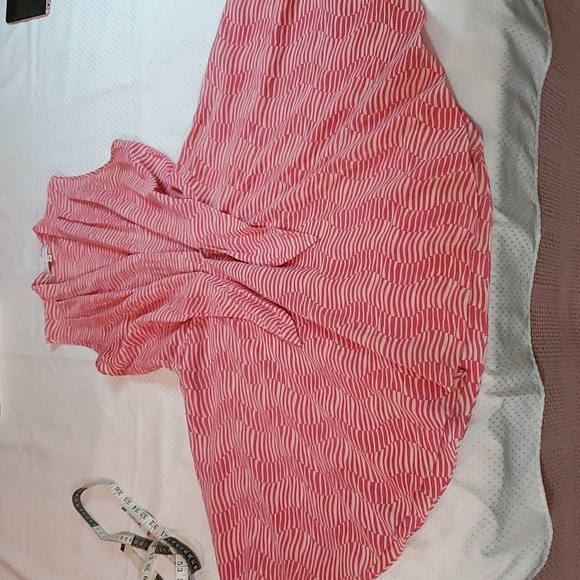 AMANDA UPRICHARD Junior Red/White Wavy Stripe Front Tie Silk Dress-EUC-Sz SP - Picture 8 of 12